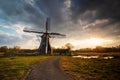 Sunrise behind beautiful windmill Royalty Free Stock Photo