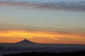 Sunrise behind Mount Hood