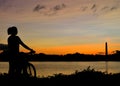 Sunrise bike ride in Washington DC Royalty Free Stock Photo