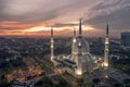 A sunrise at Blue Mosque, Shah Alam, Malaysia. Blue Mosque or Sultan Salahudin Abdul Aziz Shah Mosque is the state of mosque of Se