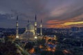 A sunrise at Blue Mosque, Shah Alam, Malaysia. Blue Mosque or Sultan Salahudin Abdul Aziz Shah Mosque is the state of mosque of Se