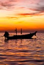 sunrise boat and thailand kho tao s china sea Royalty Free Stock Photo