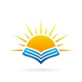 sunrise book logo vector icon Royalty Free Stock Photo