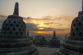 Sunrise at Borobudur Buddhist Temple, Java Island, Indonesia