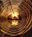 The sunrise through a bottle viwe