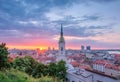 Sunrise in Bratislava, Slovakia.