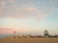 Sunrise at Brighton Beach and Coney Island during Fall in Brooklyn in New York, NY.