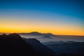 Sunrise at the Bromo Tengger Semeru National Park on the Java Island, Indonesia. View on the Bromo or Gunung Bromo on Royalty Free Stock Photo