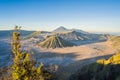 Sunrise at the Bromo Tengger Semeru National Park on the Java Island, Indonesia. View on the Bromo or Gunung Bromo on Royalty Free Stock Photo