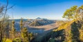 Sunrise at the Bromo Tengger Semeru National Park on the Java Island, Indonesia. View on the Bromo or Gunung Bromo on Royalty Free Stock Photo