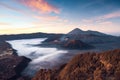 The sunrise of the Bromo volcano, Shot in Java, indunesia Royalty Free Stock Photo