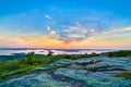 Sunrise on Cadillac Mountain in Acadia National Park, Maine Royalty Free Stock Photo