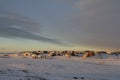 Sunrise over the arctic community of Cambridge Bay Royalty Free Stock Photo