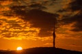 Sunrise and camlica tower silhouette