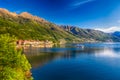 Sunrise in Cannero riviera village, Lake Maggiore, Verbania, Piedmont, Italy Royalty Free Stock Photo