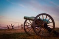 Cannon at sunrise in Gettysburg