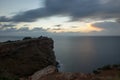 Sunrise in cap martinet in long exposure, Ibiza Royalty Free Stock Photo