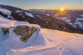 Sunrise in Rodnei Mountains National Park Royalty Free Stock Photo