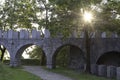 Sunrise in the castle garden