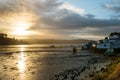 Sunrise at Castro in the southen island of Chiloe Royalty Free Stock Photo