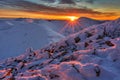 Sunrise from Chabenec mountain at Low Tatras