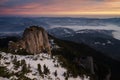 Sunrise in cheahlau mountains in winter time Royalty Free Stock Photo