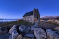 Sunrise at Church of The Good Shepherd by Lake Tekapo Royalty Free Stock Photo