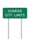 Sunrise city limits road sign Royalty Free Stock Photo