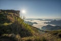 Sunrise with clear sky and beautiful landscape at Thailand