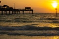 Sunset Clearwater Pier 60 Tampa Florida Beach Royalty Free Stock Photo