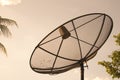 Sunrise close to the satellite dish Royalty Free Stock Photo