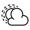 Sunrise cloud icon, outline style