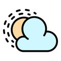 Sunrise cloud icon color outline vector