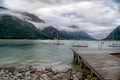 Sunrise with clouds at beautiful lake Achensee in Tyrol, Austria Royalty Free Stock Photo