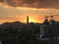 Sunrise clouds and citywide in Santiago Chile