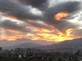 Sunrise clouds and citywide in Santiago Chile