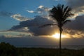 Sunrise through the clouds at dawn on Delray Beach in Florida