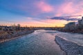 Sunrise Clouds Over The Calgary River Valley Royalty Free Stock Photo