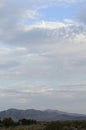 Sunrise clouds over Mojave Desert mountains valley town Pahrump, Nevada, USA Royalty Free Stock Photo