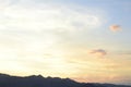 Sunrise clouds over mountain range and valley in Mojave Desert, USA Royalty Free Stock Photo