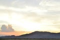 Sunrise clouds over mountain range and valley in Mojave Desert, USA Royalty Free Stock Photo