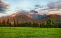 Sunrise clouds over mountains, Tatra Mountains Bielskie, Javor