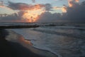 Cloudy sunrise Folly Beach South Carolina Royalty Free Stock Photo