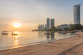 Sunrise at the coast of Tanjung Bungah, Penang, Malaysia Royalty Free Stock Photo