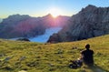 Sunrise at Collado Jermoso near Cordinanes, Posada de Valdeon municipality, Leon, Spain. Picos de Europa National Park