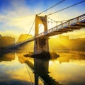 Sunrise on College footbridge in Lyon Royalty Free Stock Photo