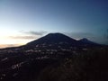 Sunrise is coming, Mount Merbabu and Mount Merapi, Central Java. Royalty Free Stock Photo