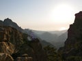 Sunrise on the Corsican mountain Royalty Free Stock Photo