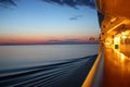 Sunrise on a cruise ship Royalty Free Stock Photo
