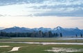 Sunrise Dawn over Pelican Creek and Yellowstone Lake in Yellowstone National Park in Wyoming Royalty Free Stock Photo